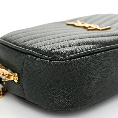 Saint Laurent Grain De Poudre Matelasse Monogram Mini Lou Camera Bag New Vert Fonce 9 of 10