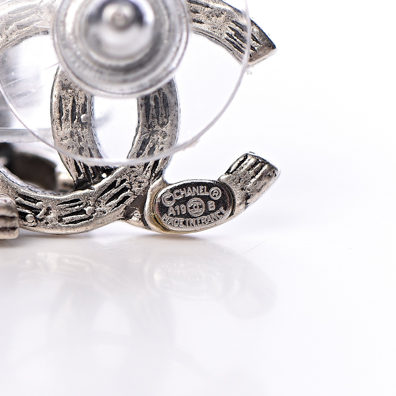Chanel Crystal CC Earrings Silver 4 of 5
