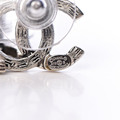 Chanel Crystal CC Earrings Silver 4 of 5
