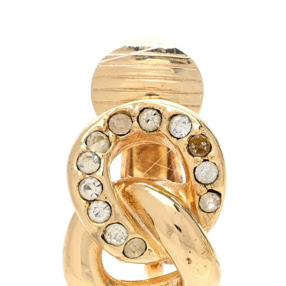 Christian Dior Crystal Infinity Logo Clip On Earrings Gold 5 of 5
