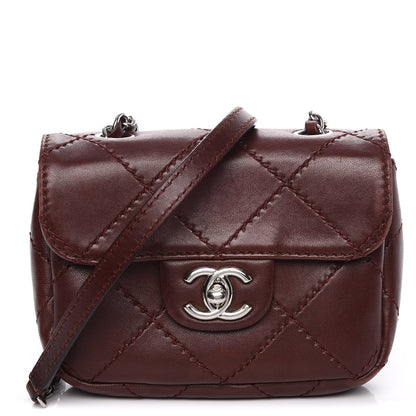 Chanel Lambskin Double Stitch Mini Flap Bordeaux 1 of 12