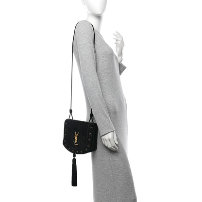 Saint Laurent Suede Medium Monogram Fetish Satchel Black 2 of 11