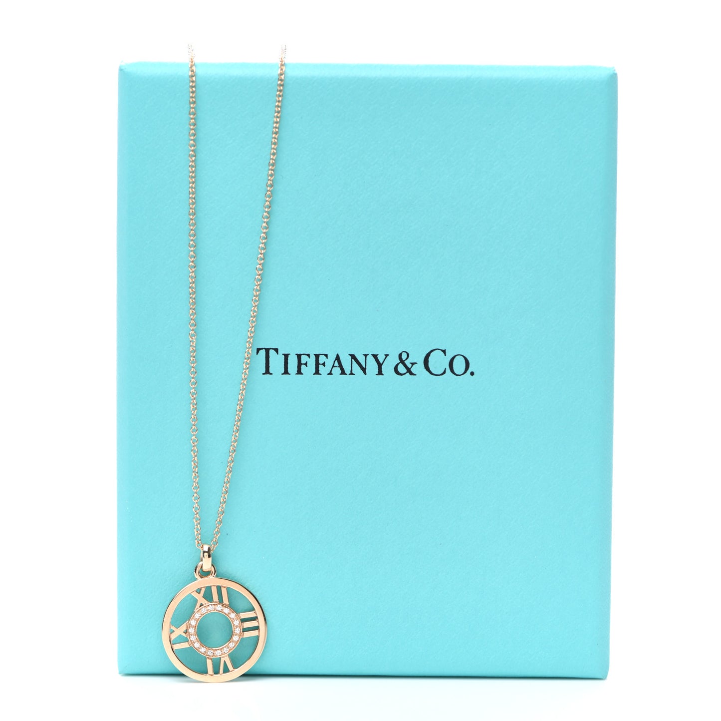 18K Rose Gold Diamond Small Atlas Open Pendant Necklace