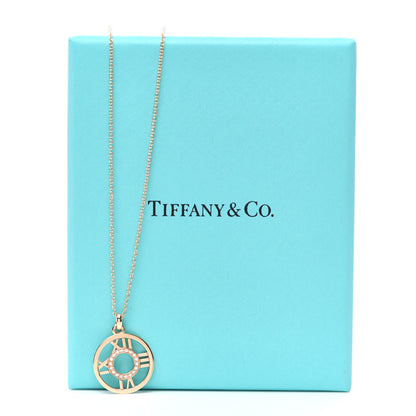 Tiffany 18K Rose Gold Diamond Small Atlas Open Pendant Necklace 6 of 6