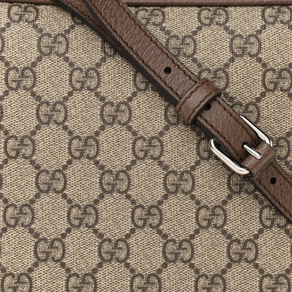Gucci GG Supreme Monogram Textured Calfskin Square Messenger Bag Beige Ebony New Acero 8 of 11