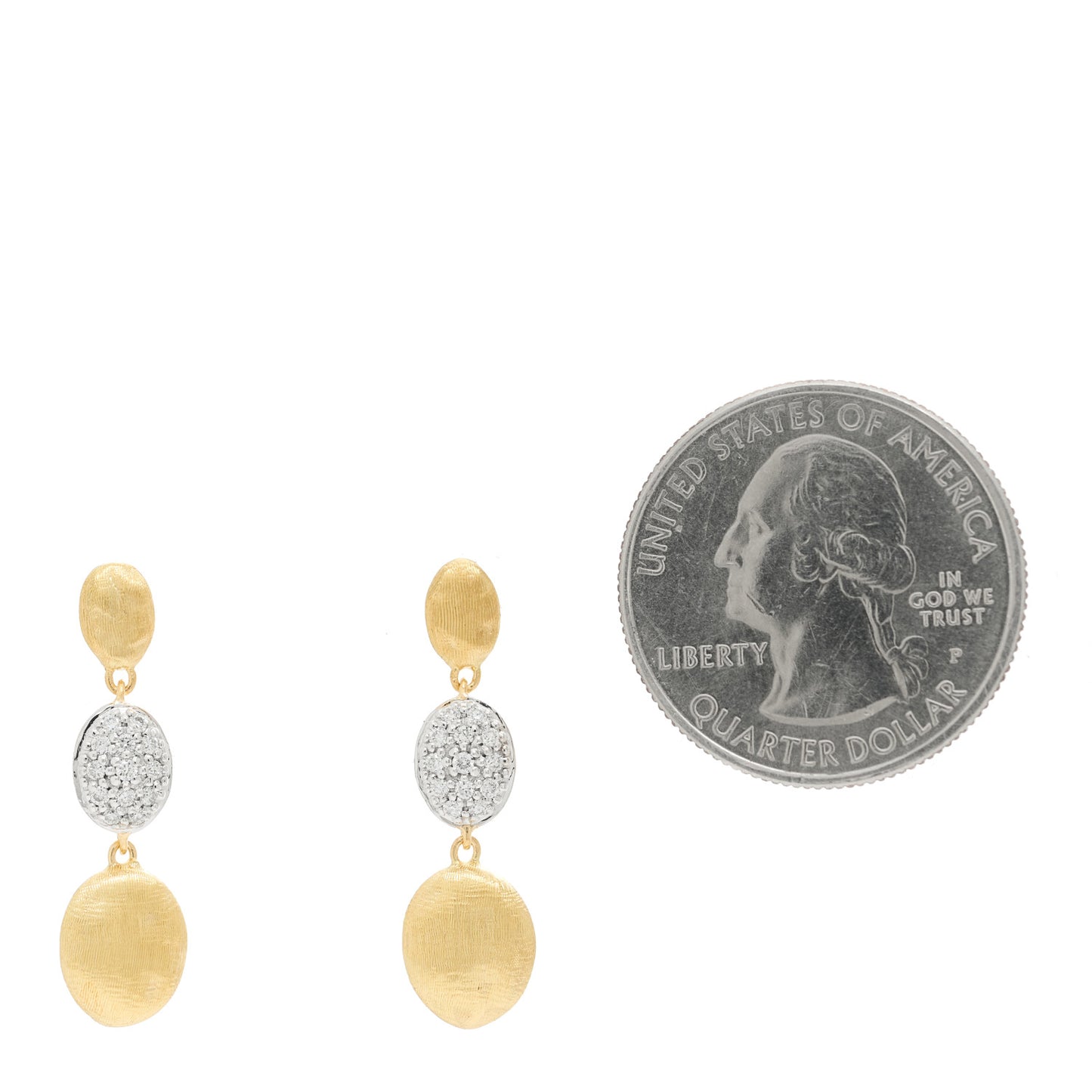 18K Yellow White Gold Siviglia Triple Drop Earrings