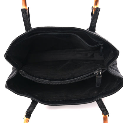 Gucci Monogram Small Bamboo Tote Black 5 of 10