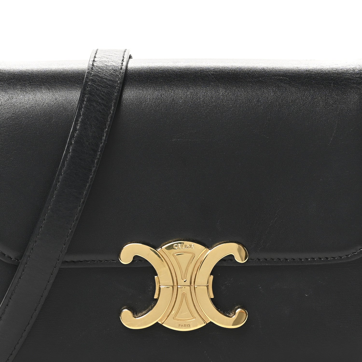 Celine Shiny Calfskin Teen Triomphe Black 7 of 10