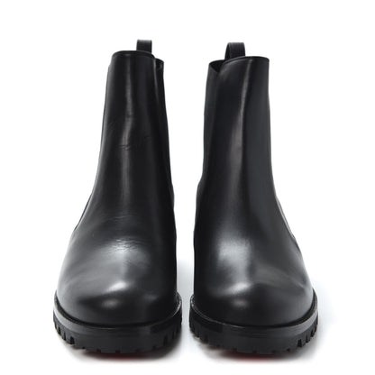 Christian Louboutin Calfskin Marchacroche Flat Chelsea Boots 37.5 Black 2 of 9