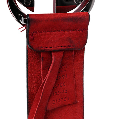 Gucci Nubuck Interlocking G Belt 105 42 Red 4 of 7