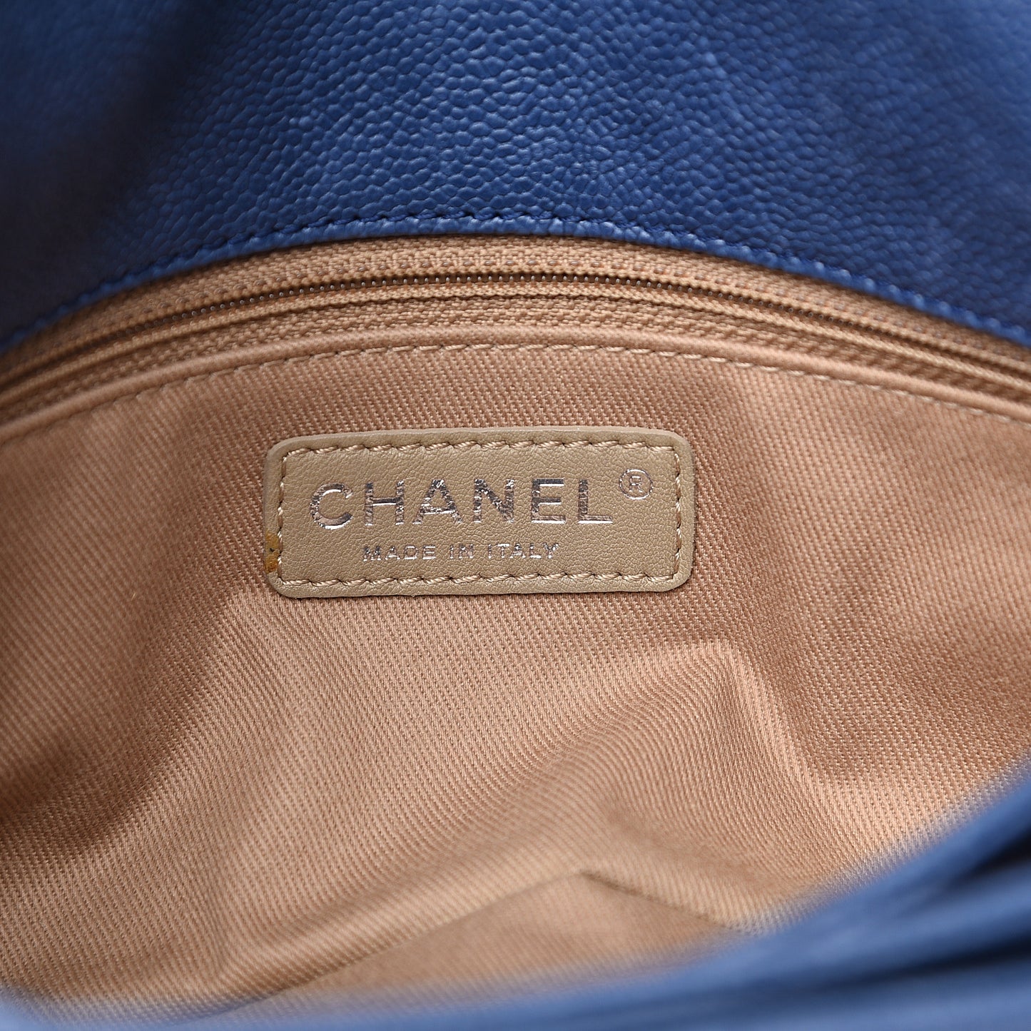 Caviar Quilted Medium Simply CC Flap Blue