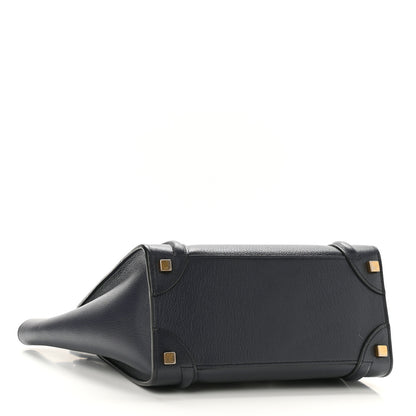 Celine Goatskin Micro Luggage Navy Blue 4 of 10