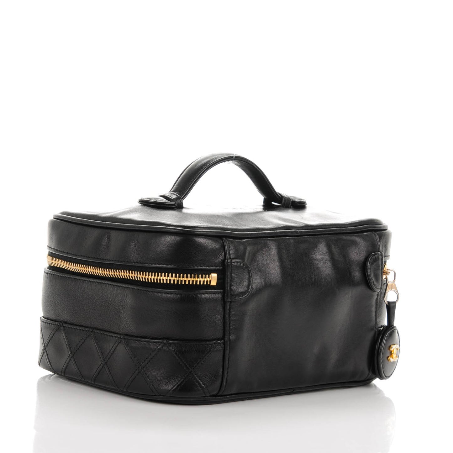 Lambskin Vanity Cosmetic Case Black