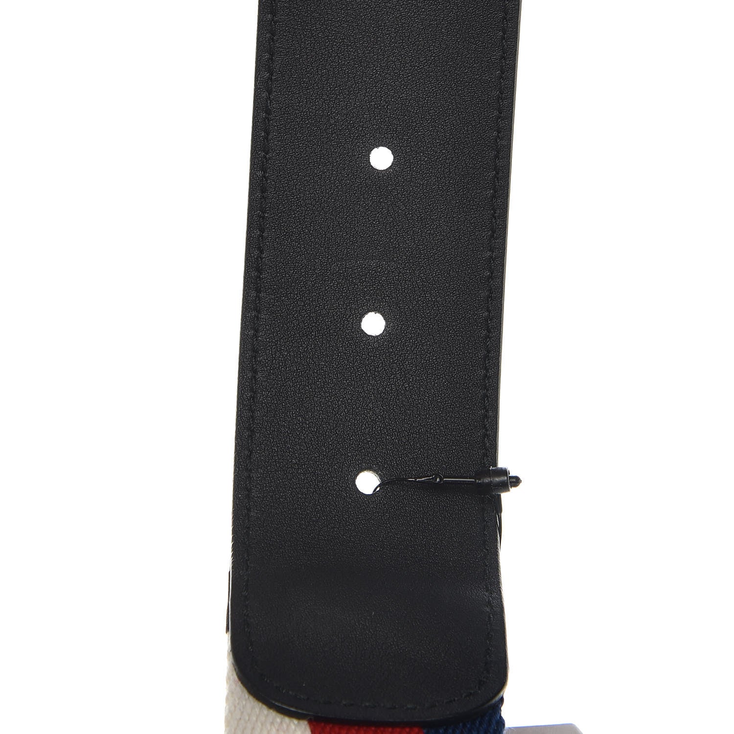 Gucci Nylon Calfskin Sylvie Web Double G 40mm Belt 85 34 Mystic White Hibiscus Red Maritime Black 4 of 6
