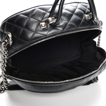 Chanel Calfskin Quilted Medium Airlines Round Trip Bowling Bag Black 5 of 5