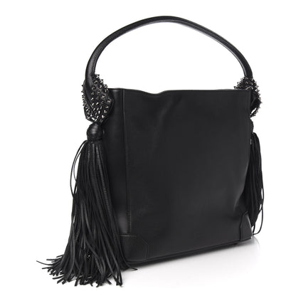 Christian Louboutin Empire Calf Spikes Fringe Eloise Hobo Black 1 of 8