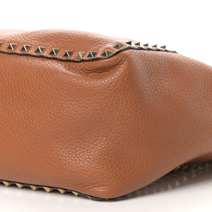Valentino Garavani Pebbled Calfskin Medium Rockstud Reversible Tote Light Cuir Marine 11 of 13
