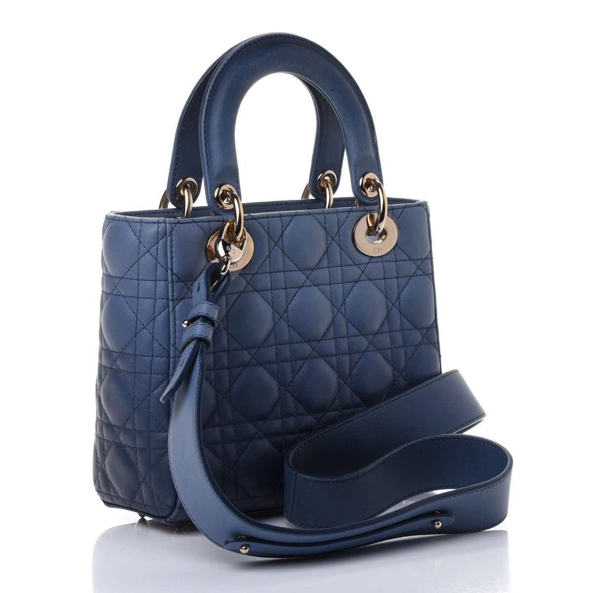 Christian Dior Lambskin Cannage Gradient Small My ABCDior Lady Dior Indigo Blue 3 of 9