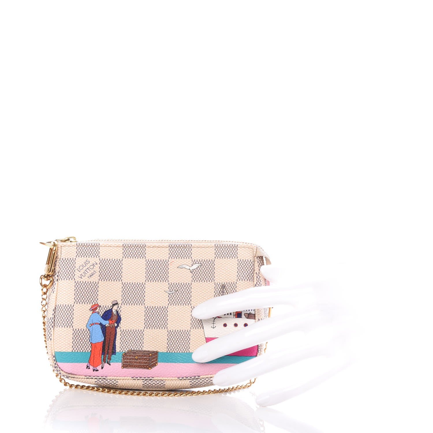 Louis Vuitton Damier Azur 2016 Christmas Animation Mini Pochette Accessories 2 of 6