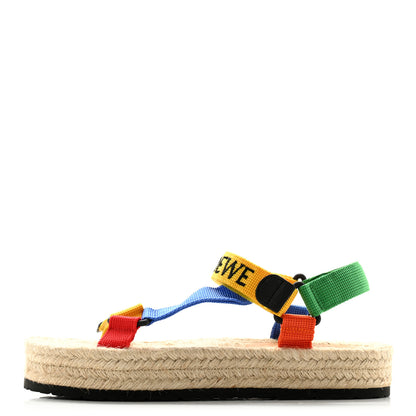 Loewe Raffia Paula's Ibiza Strappy Espadrille Sandals 41 Multicolor 1 of 9