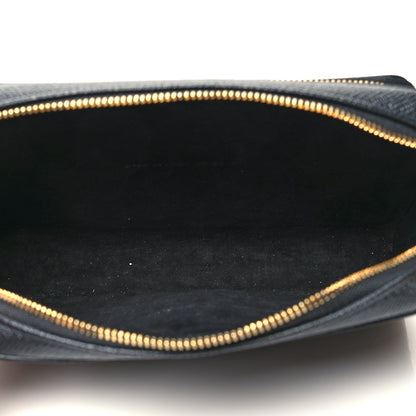 Christian Dior Grained Calfskin Caro Double Pouch Black 4 of 9
