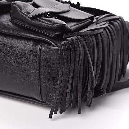 Saint Laurent Calfskin Fringe Festival Backpack Black 9 of 10