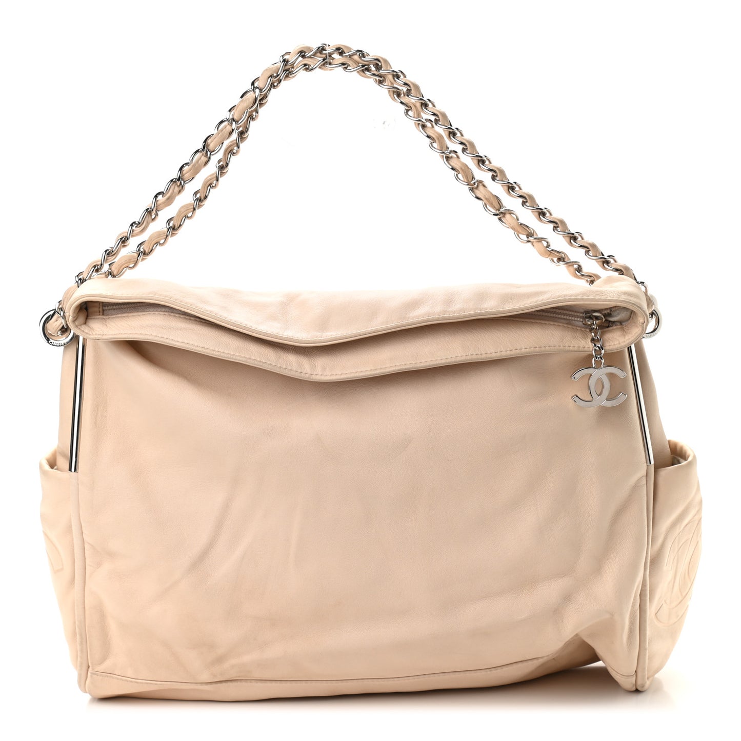 Lambskin Large Ultimate Soft Tote Beige