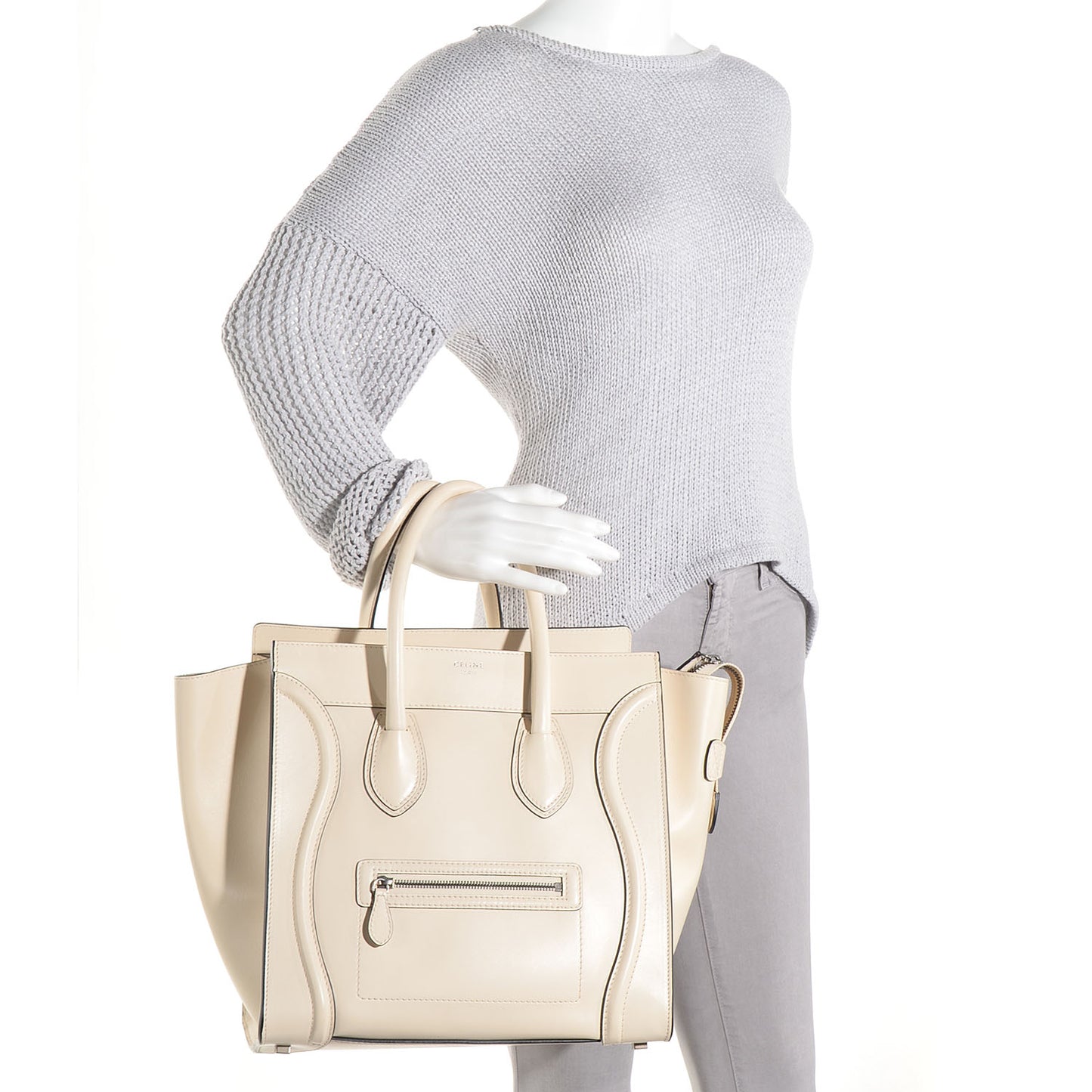 Palmelato Leather Mini Luggage Bag Ivory