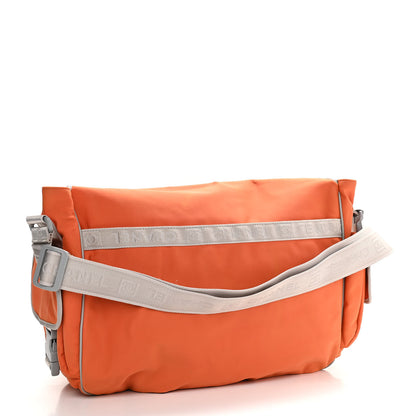 Chanel Nylon Quilted Sport CC Messenger Orange 3 of 15