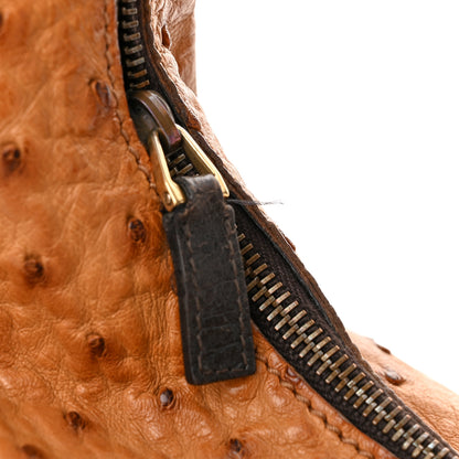 Gucci Ostrich Medium Horsebit Chain Hobo Brown 11 of 12