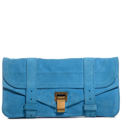 Proenza Schouler Suede PS1 Pochette Clutch Rip Tide 1 of 11
