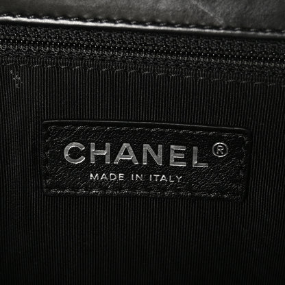Chanel Glazed Calfskin Medium Boy Flap Black White 6 of 11