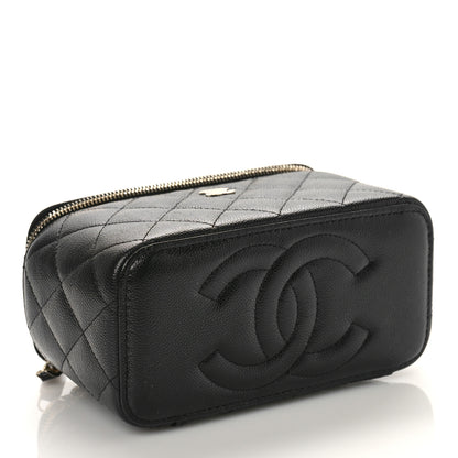 Chanel Caviar Quilted Small Vanity Case With Chain Black 4 of 9