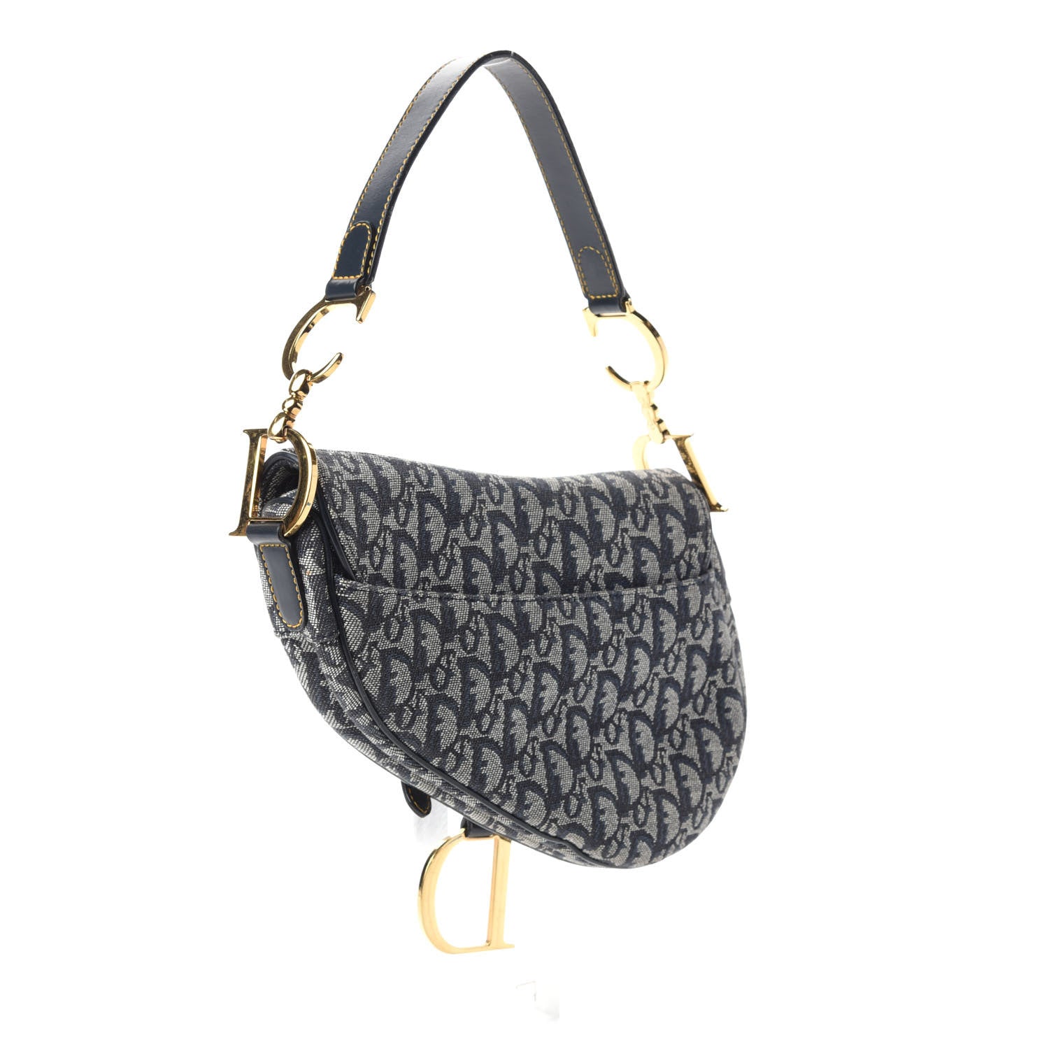 Christian Dior Monogram Saddle Bag Blue 3 of 10