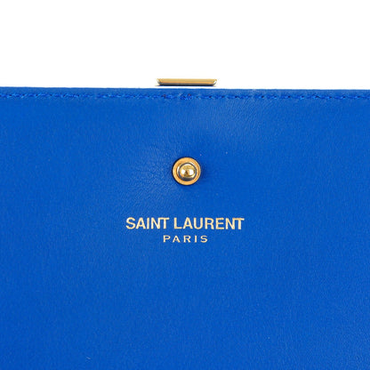 Saint Laurent Calfskin Classic Y Chain Wallet Blue Majorelle 7 of 8