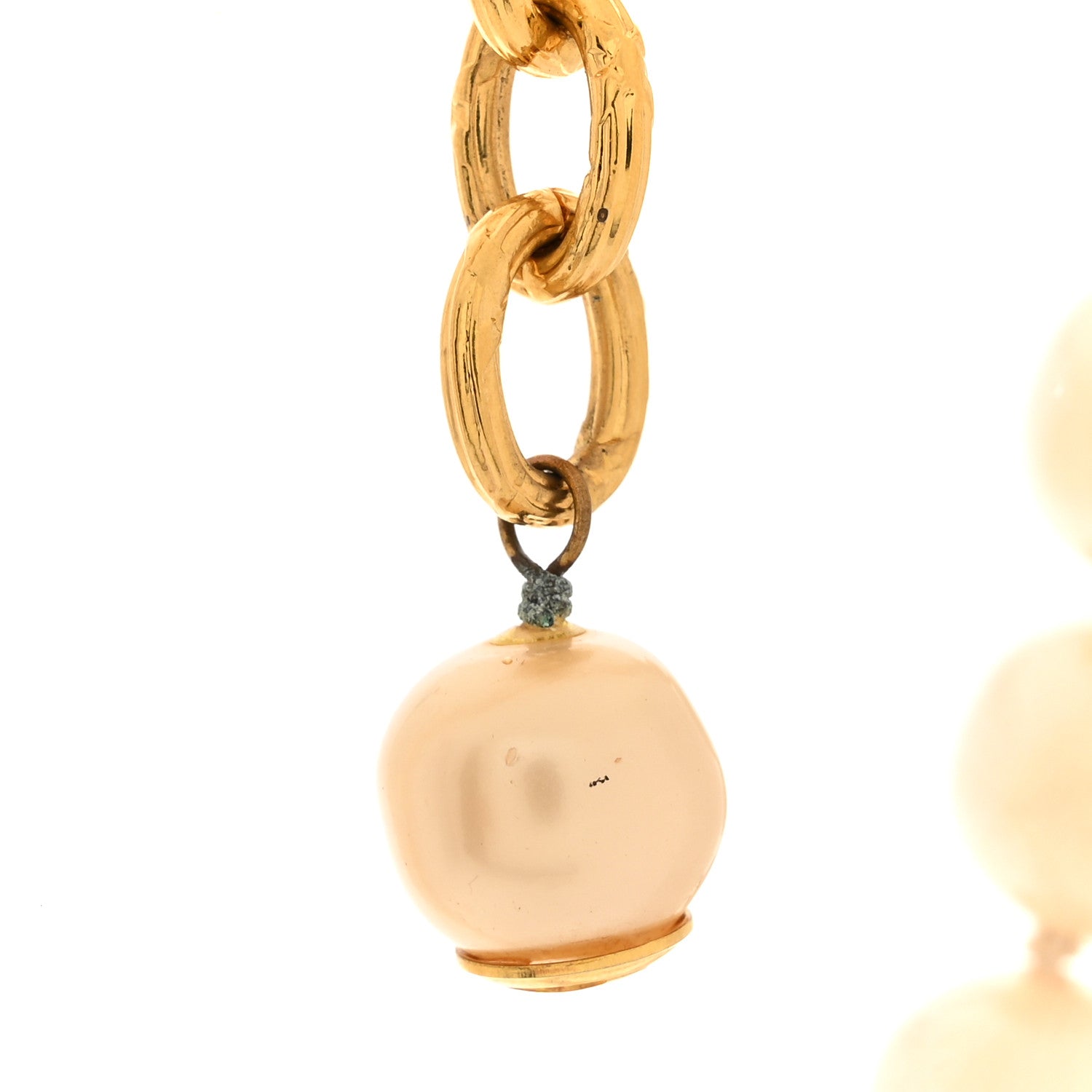 Chanel Pearl CC Heart Necklace Gold White 5 of 6