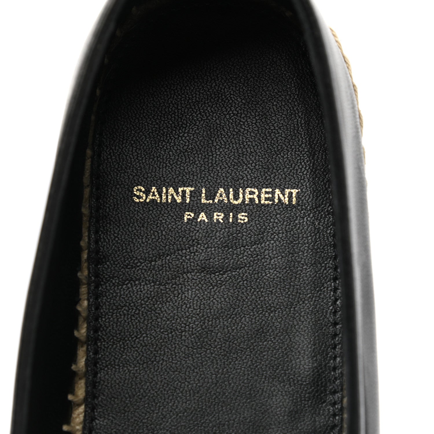Saint Laurent Lambskin Monogram Espadrilles 38.5 Black 7 of 9
