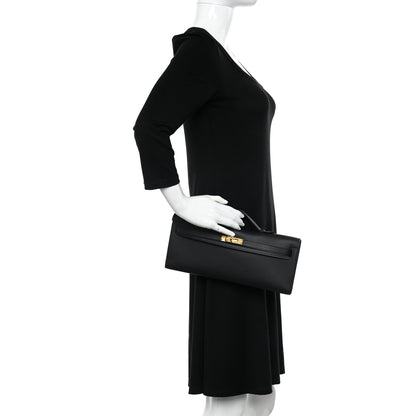 Hermes Swift Kelly Cut Clutch Pochette Black 2 of 11
