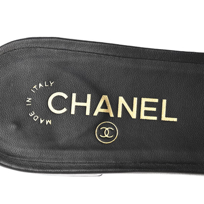 Chanel Lambskin Beaded CC Mules 39.5 Black 7 of 10