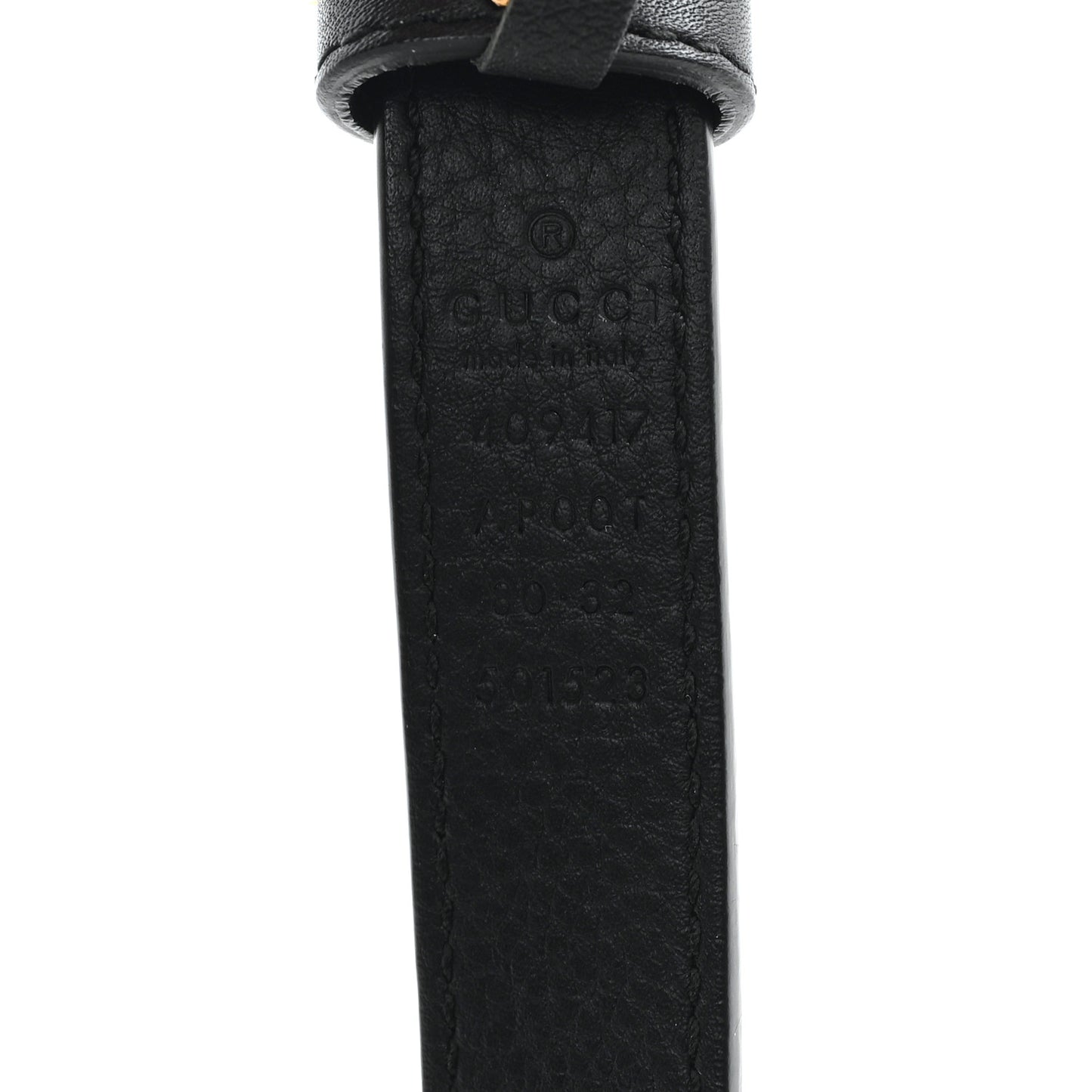 Calfskin Double G 20mm Belt 80 32 Black
