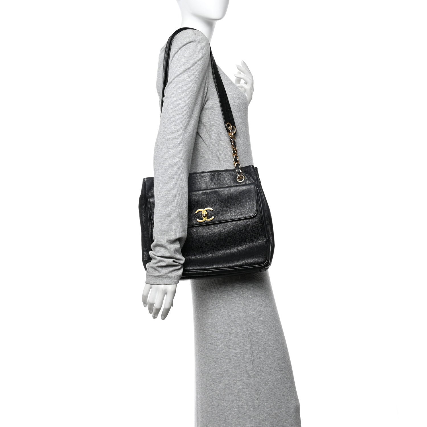 Chanel Caviar CC Flap Shoulder Bag Black 2 of 15