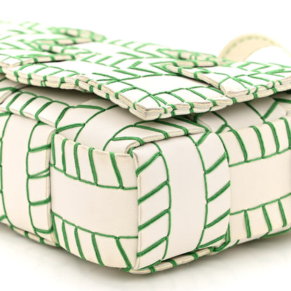 Bottega Veneta Lambskin Maxi Intreccio Overlock Stitched Cassette Crossbody Bag White Parakeet 9 of 9