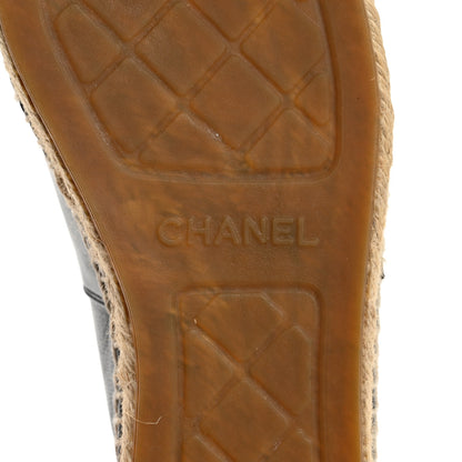 Chanel Lambskin CC Espadrilles 38 Black 8 of 11