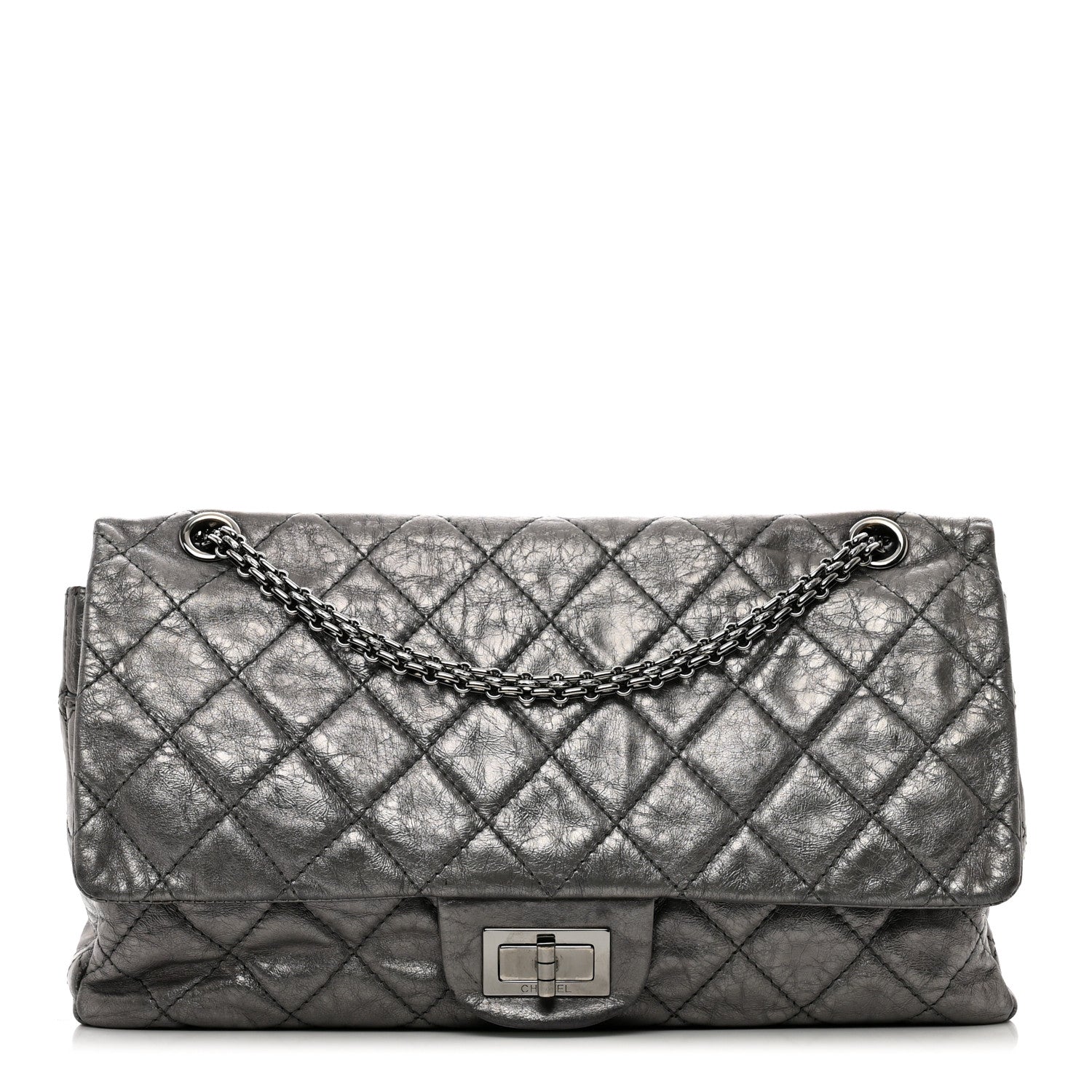 Chanel Metallic Aged Calfskin Quilted 2.55 Reissue 227 Flap Dark Silver 1 of 16