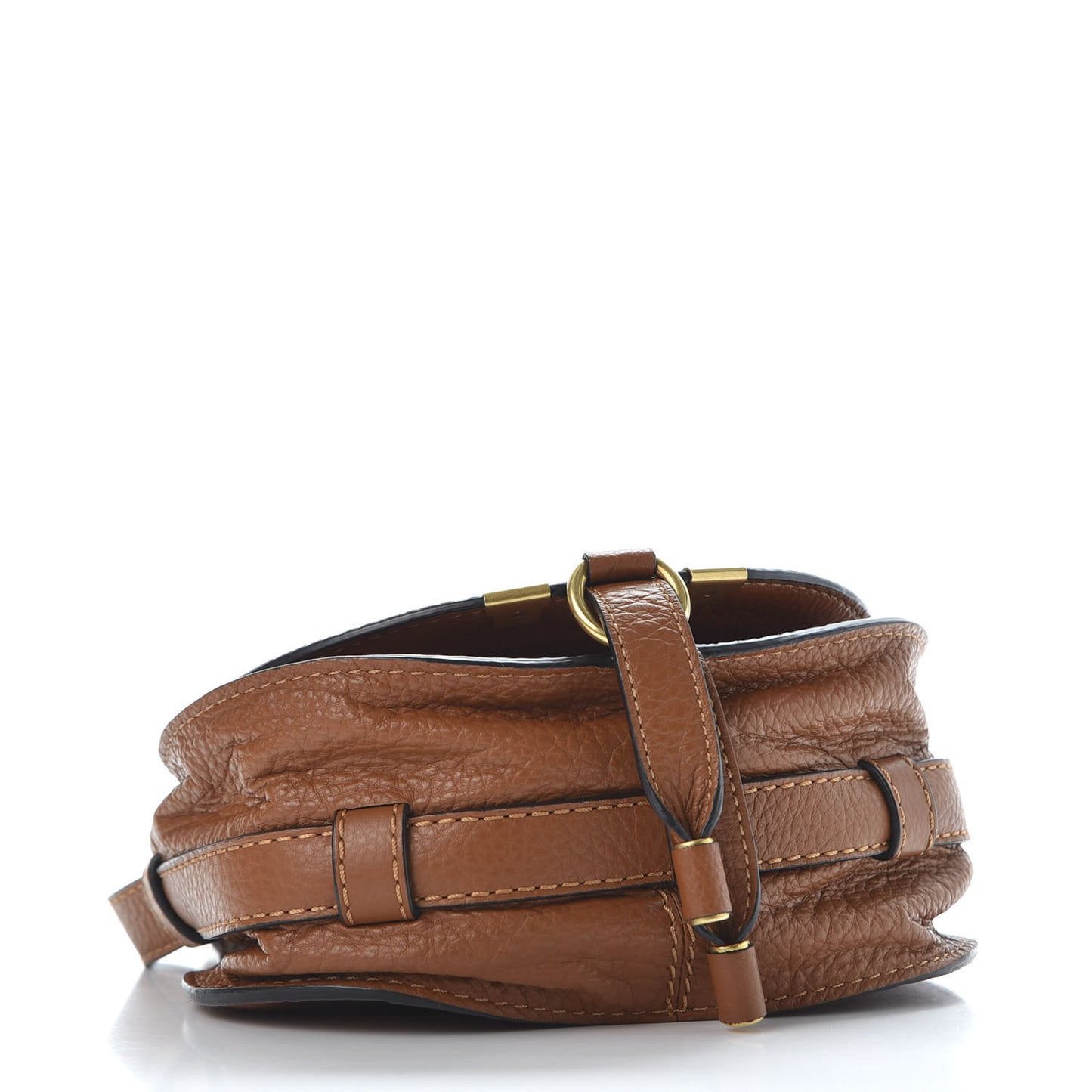 Calfskin Mini Marcie Round Crossbody Bag Tan