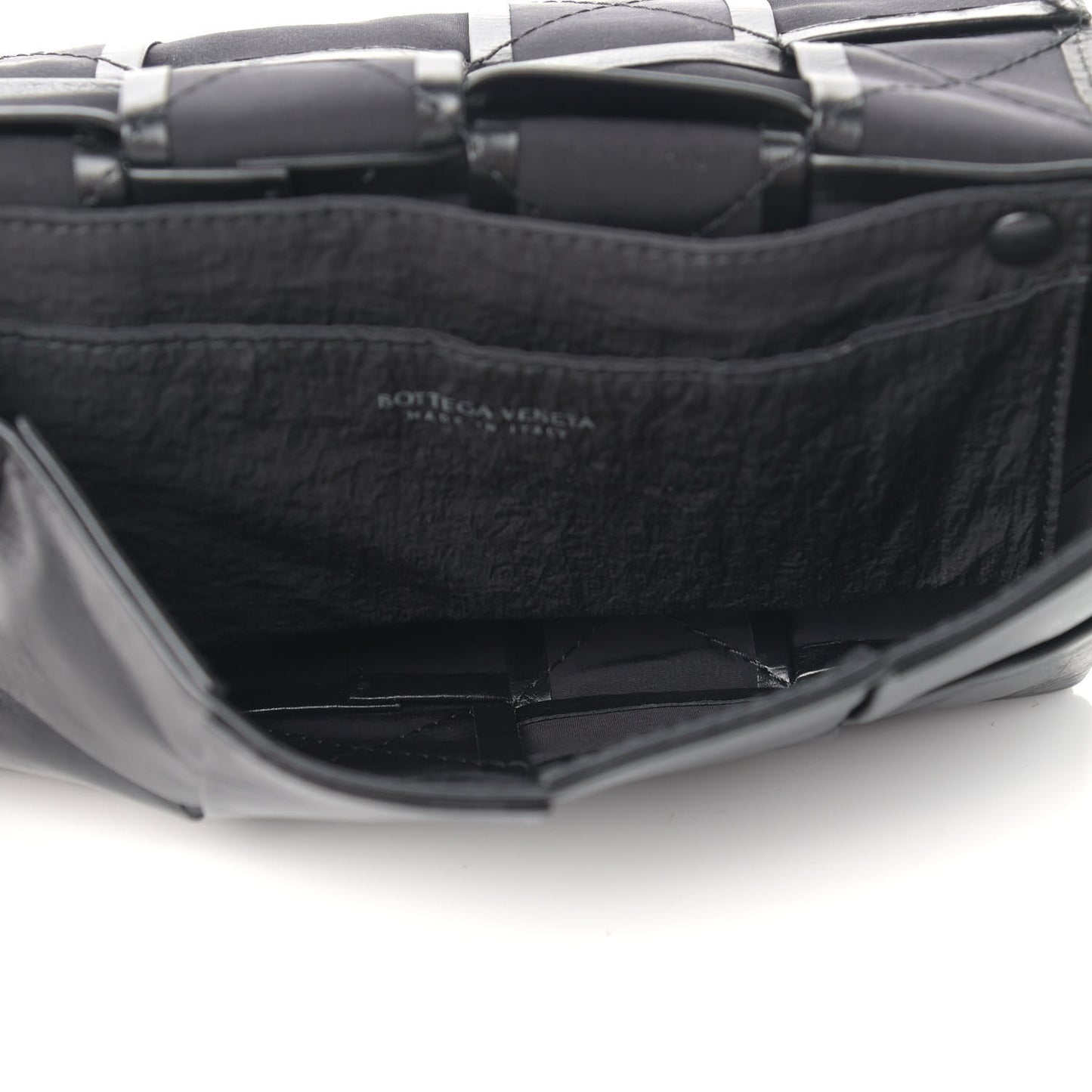 Paper Calfskin Intrecciato Cassette Belt Bag Black