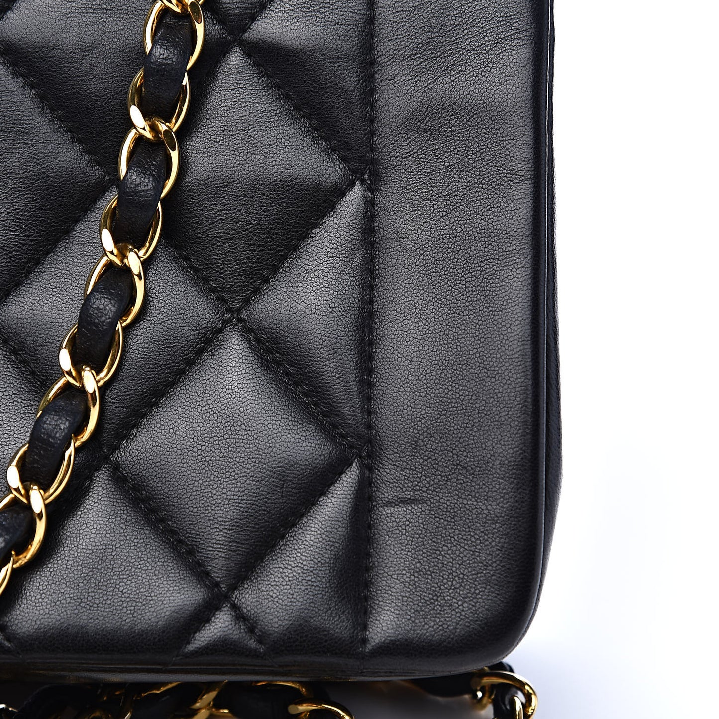 Lambskin Quilted Small Single Flap Bag Black