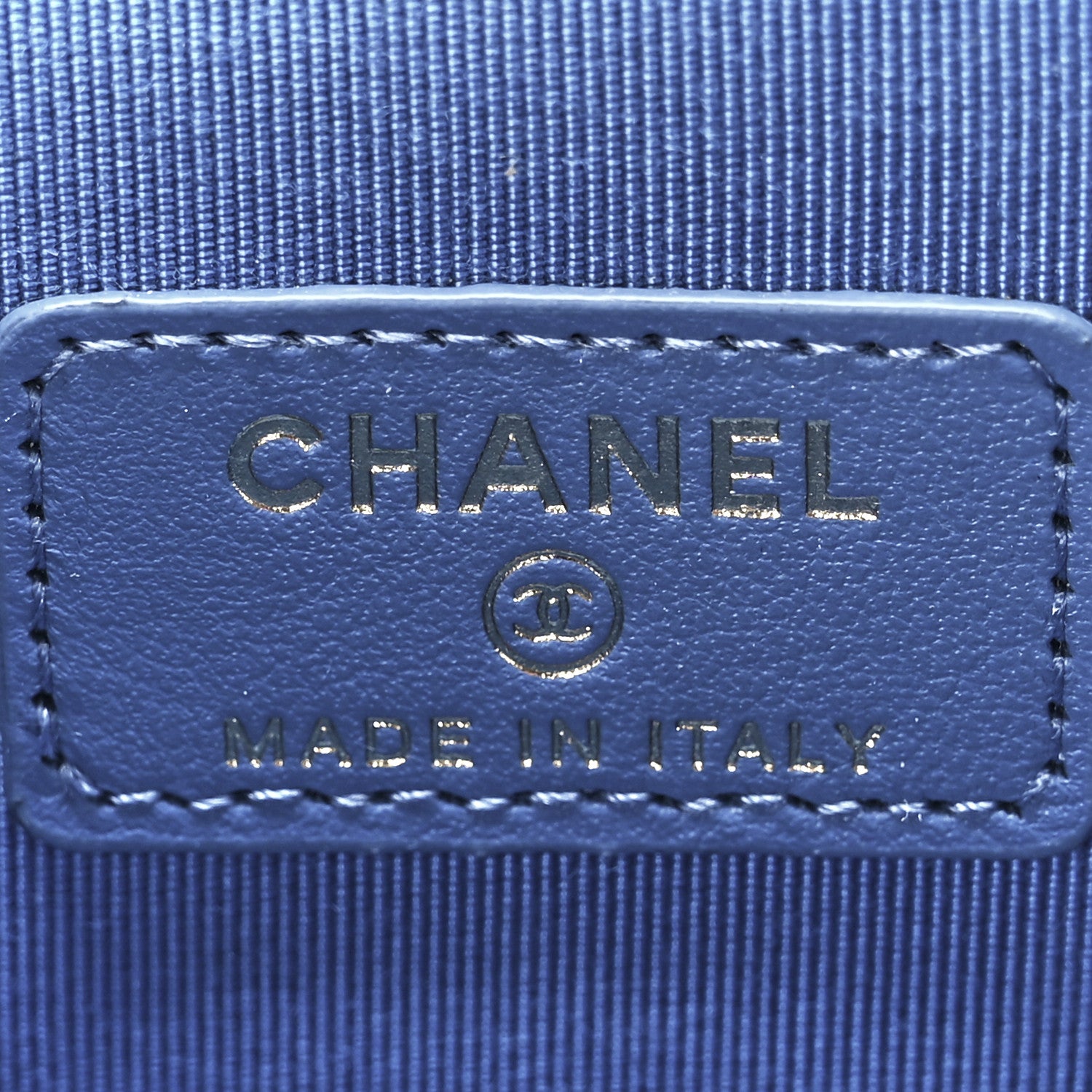 Chanel Caviar Quilted Mini Vanity Case With Chain Blue 6 of 12