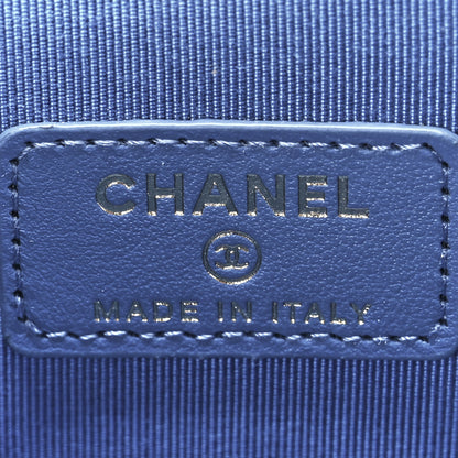 Chanel Caviar Quilted Mini Vanity Case With Chain Blue 6 of 12