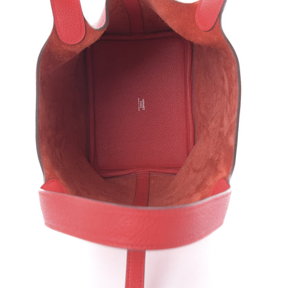 Hermes Taurillon Maurice Picotin Lock 18 PM Rouge de Coeur 5 of 12